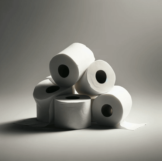 Pile of toilet paper rolls