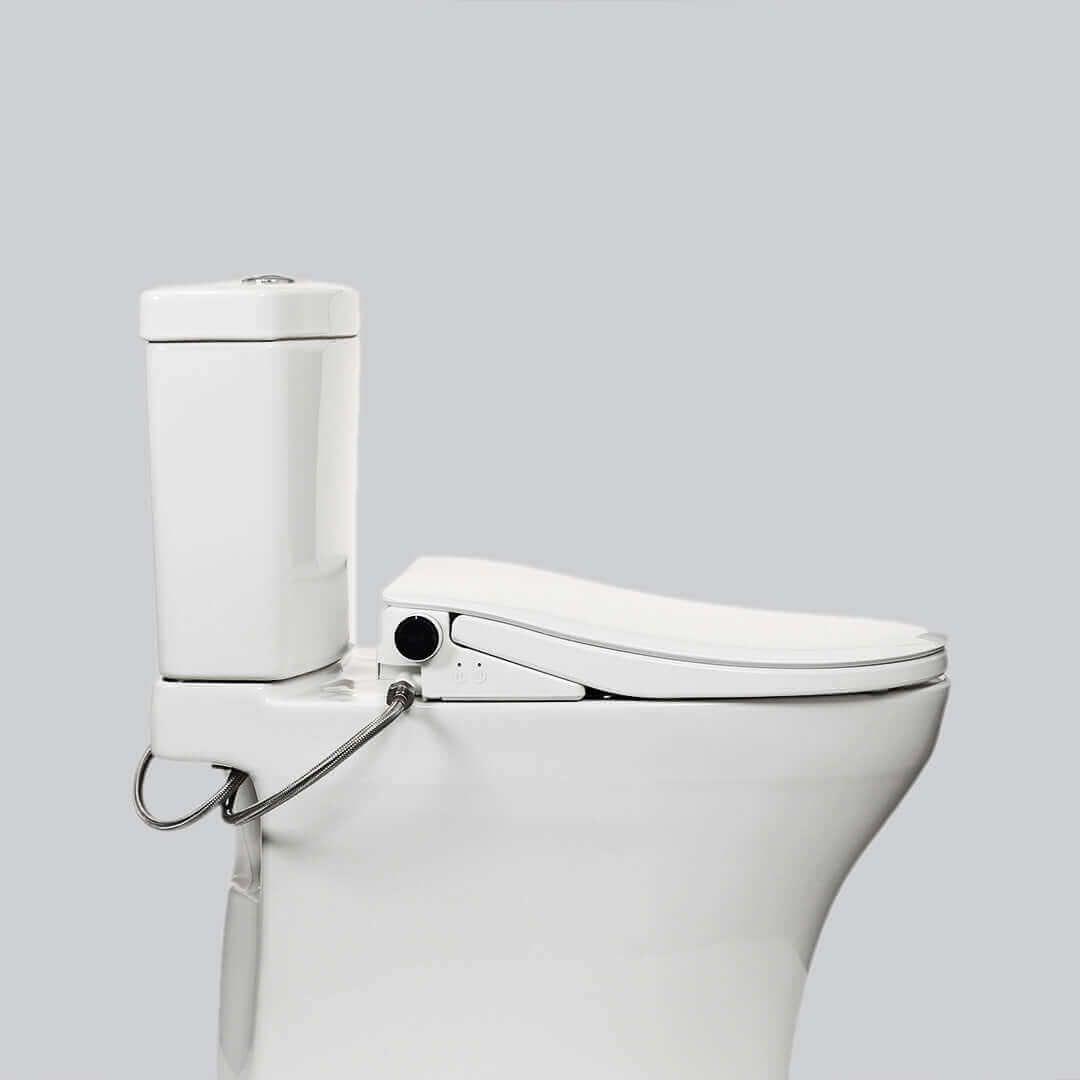 Ultra Nova Bidet Seat - side view attached to a toilet