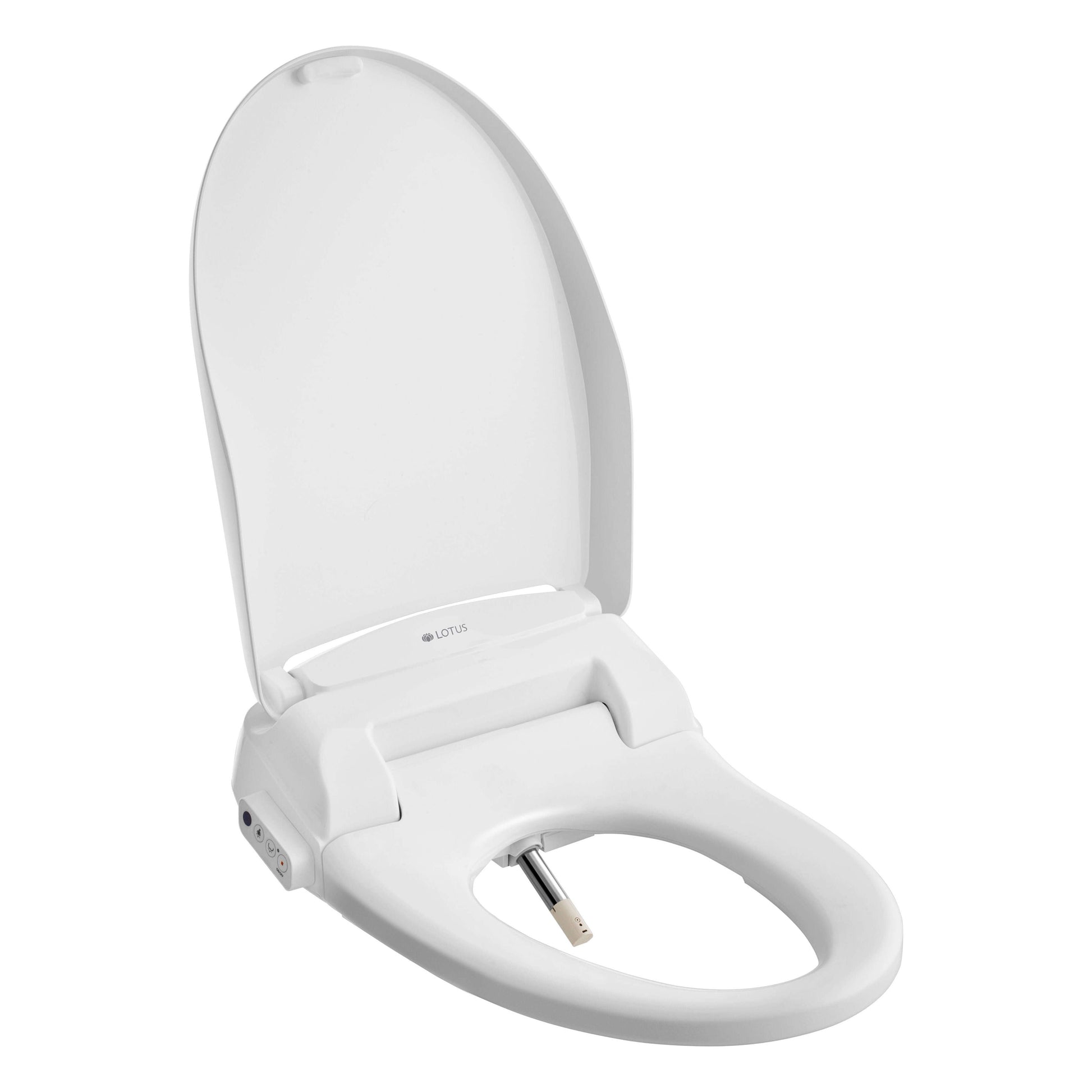 Lotus Bidet Seat ATS-500R - side angled view with lid open