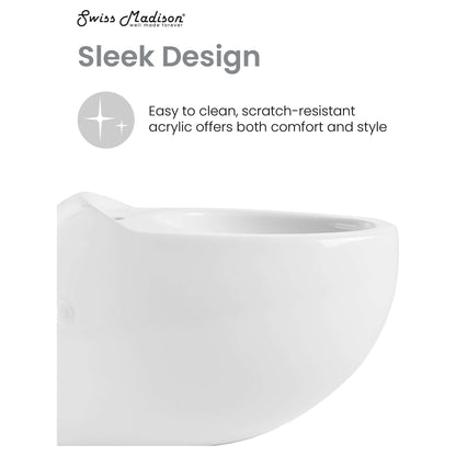 Plaisir Wall Hung Bidet - side view with features listed