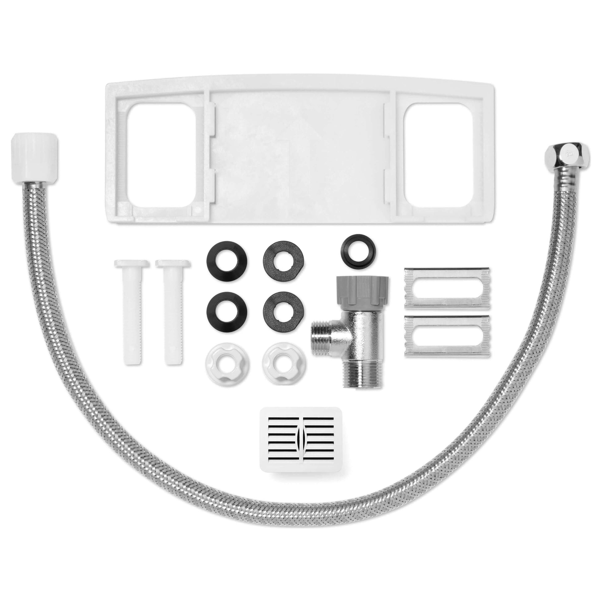 Swash Select DR801 Bidet Seat - top view of included parts