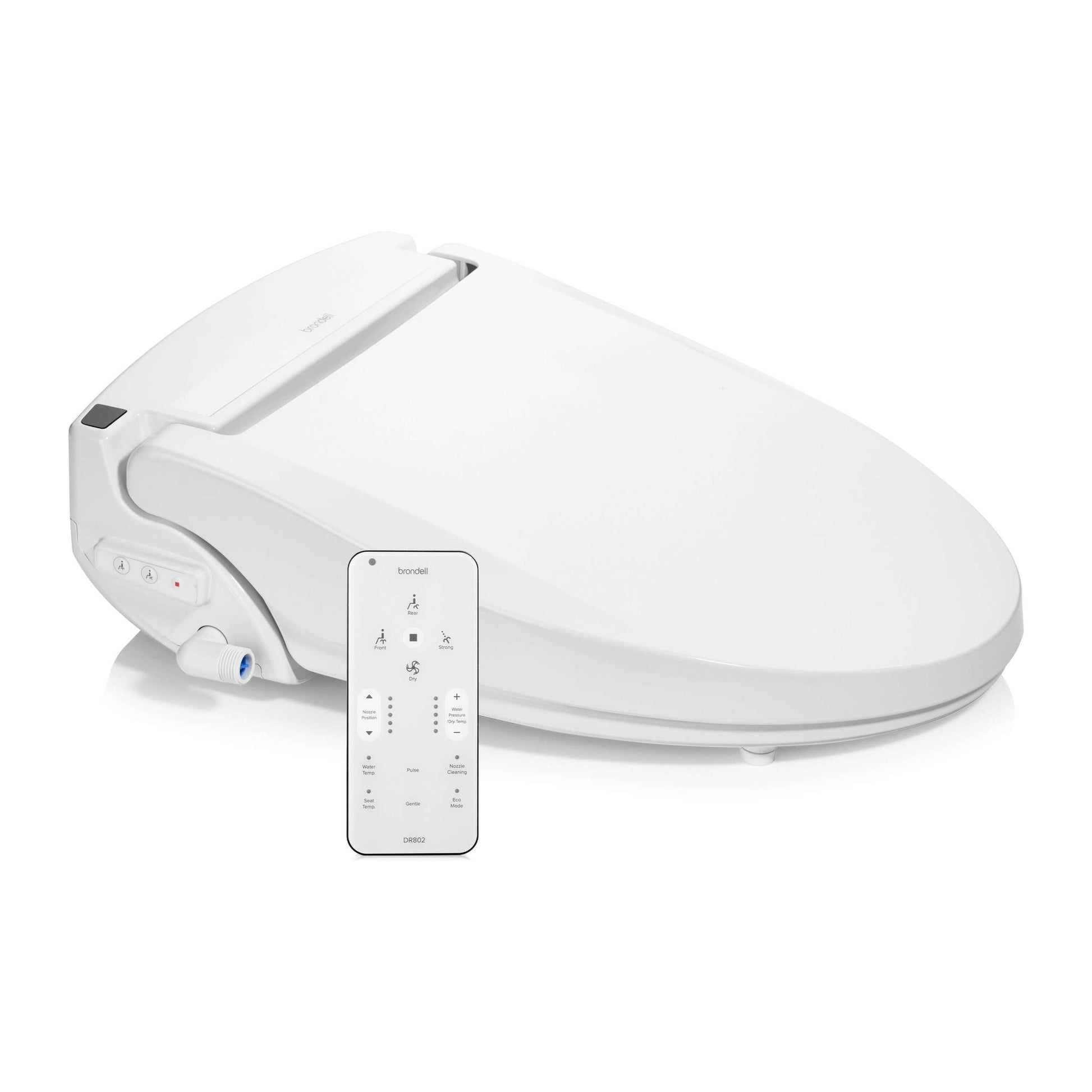 Swash Select DR802 Bidet Seat - side angled view with remote control