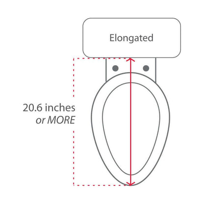 Lotus Bidet Seat ATS-2000 - top view of elongated dimensions diagram