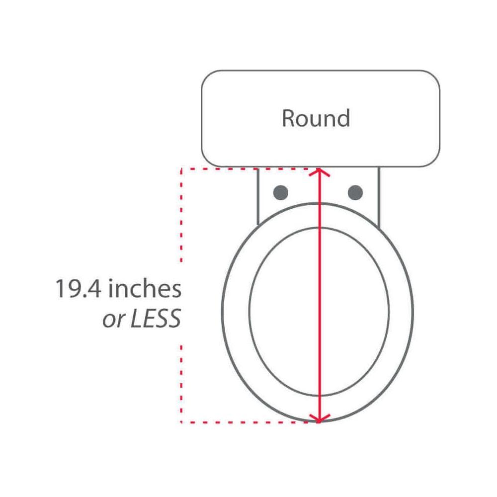 Lotus Bidet Seat ATS-2000 - top view of round dimensions diagram