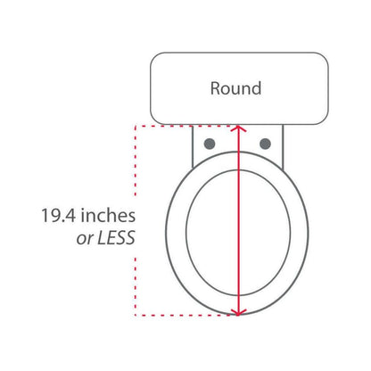 Lotus Bidet Seat ATS-909 - top view of round dimensions diagram
