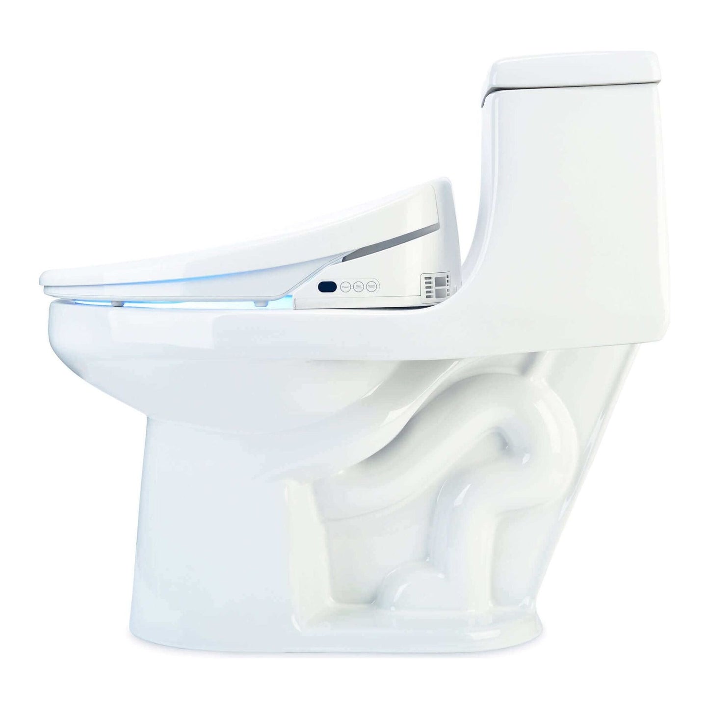Swash 1400 Bidet Seat - alternate side view attached to a tollet