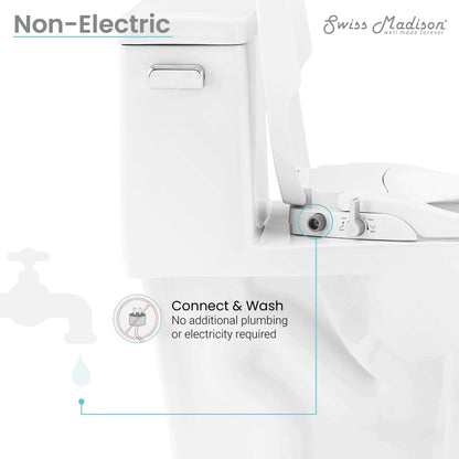 Aqua Non-Electric Smart Toilet Seat Bidet - side view attached to toilet