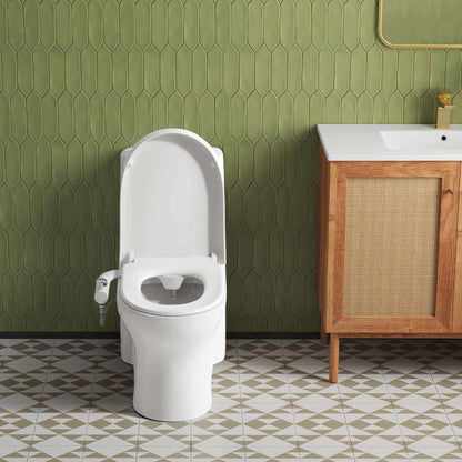 Aqua Non-Electric Bidet Toilet Attachment - front view attached to a toilet
