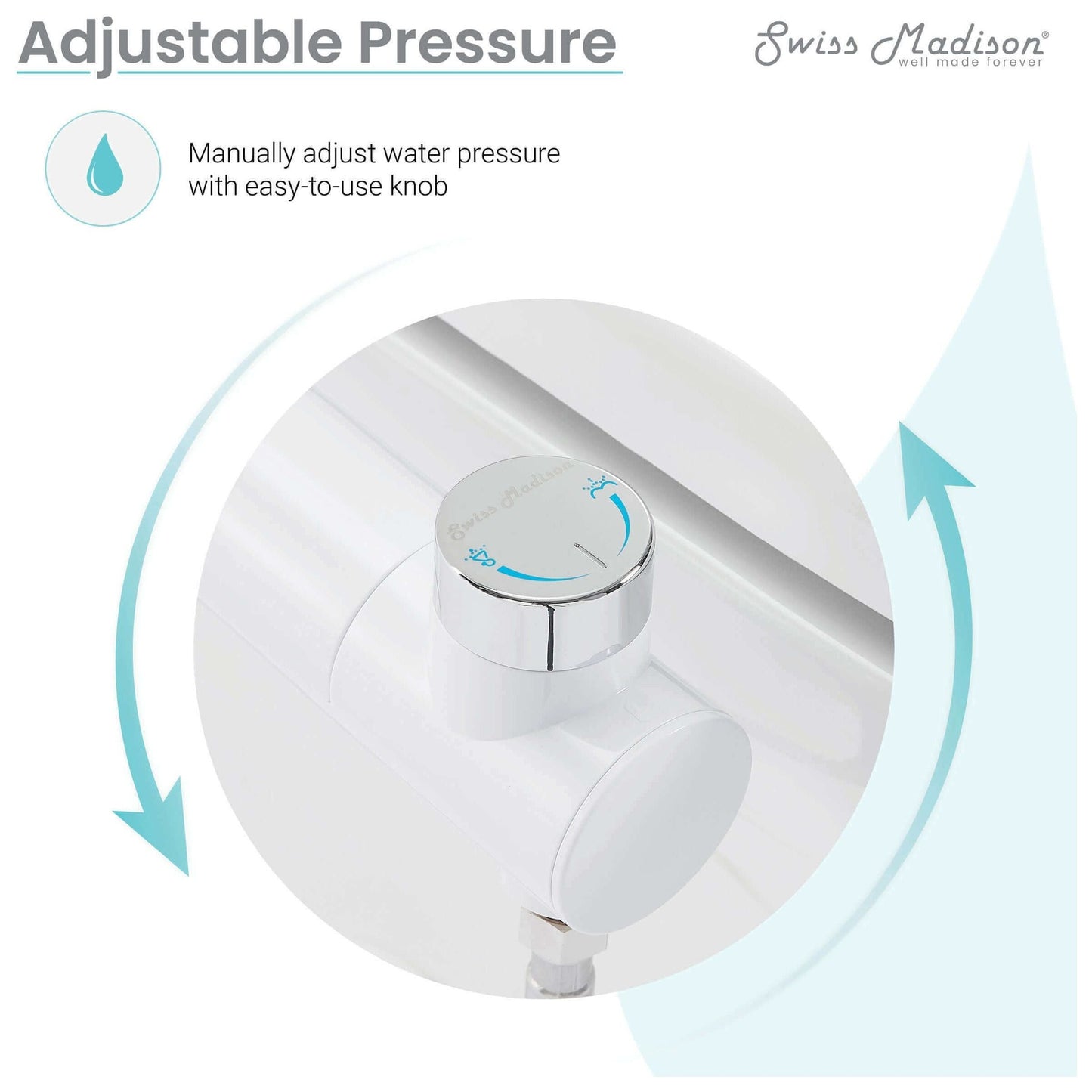 Aqua Non-Electric Bidet Toilet Attachment - knob close-up