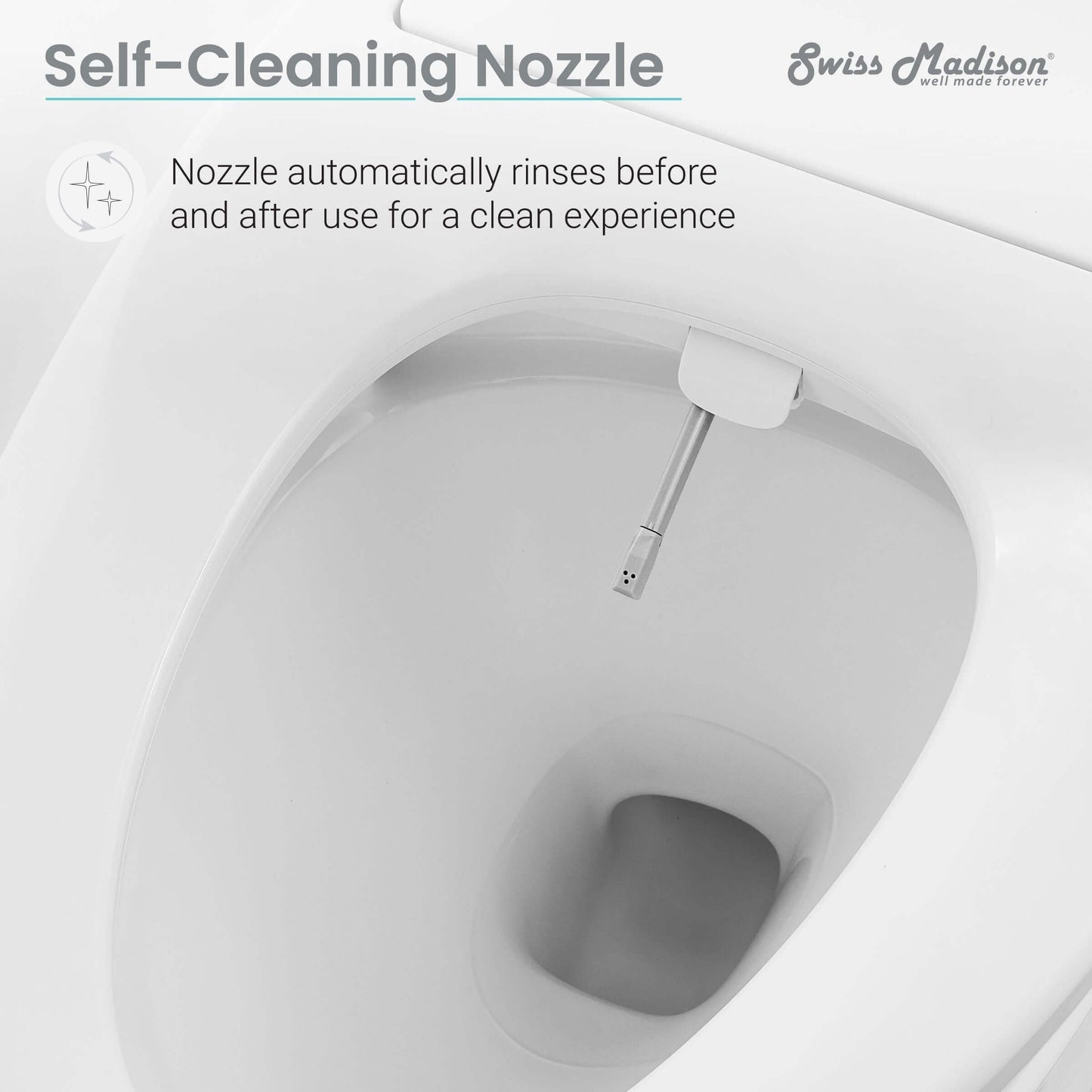 Cascade Smart Toilet Seat Bidet - top angled view of nozzle