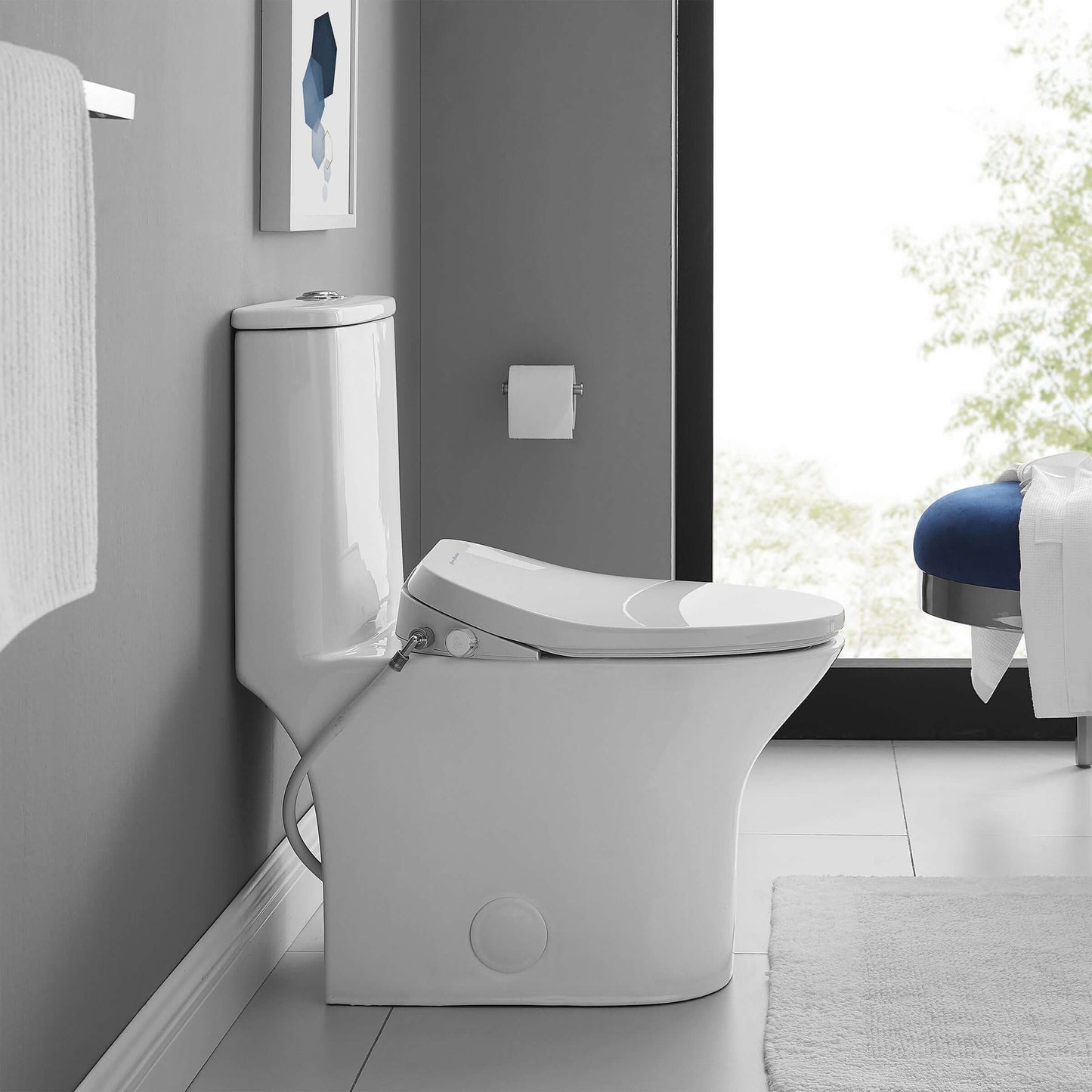 Cascade Smart Toilet Seat Bidet - saide view in a bathroom