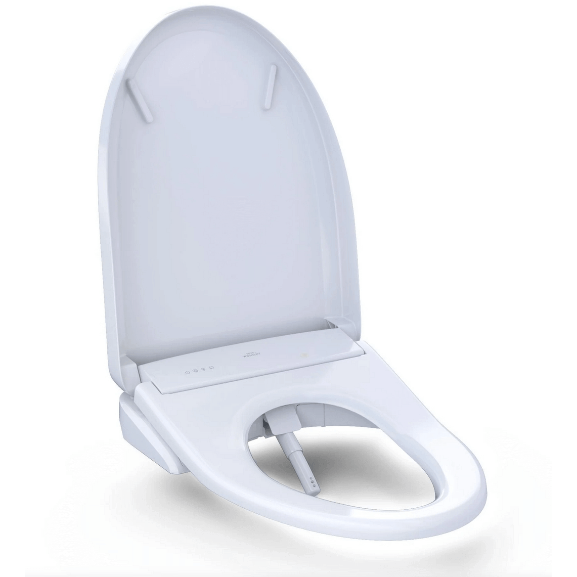 S7A Washlet+ Auto Classic Lid Bidet Seat - side angled view with lid open