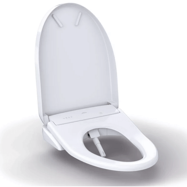 S7 Washlet Manual Classic Lid Bidet Seat - side angled view with lid open