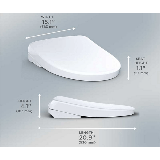 S7 Washlet Manual Contemporary Lid Bidet Seat - side view