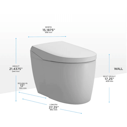 Neorest AS Integrated Smart Bidet Toilet - side angled view with features listed