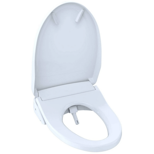S550e Washlet Auto Classic Lid Bidet Seat - side angled view with lid open