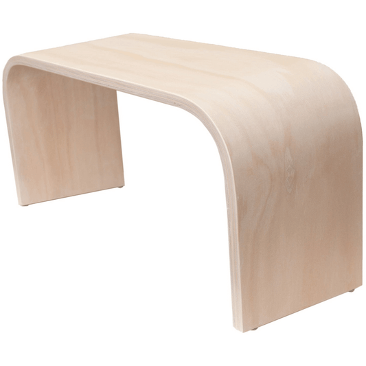 The PROPPR Timber - Whitewash Toilet Foot Stool - side angled view