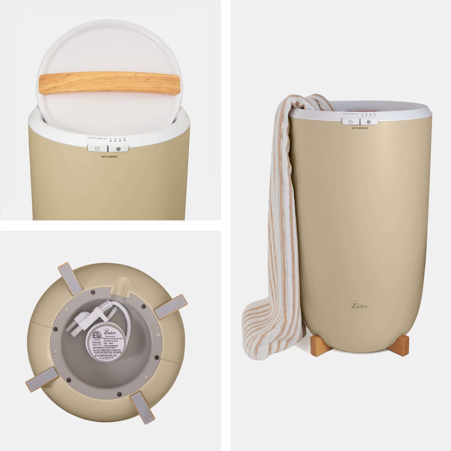 Aromatherapy Towel Warmer w/Diffuser & Lavender Essential Oil - multi-view