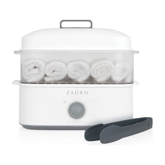 Countertop Towel Steamer with Tongs - front view