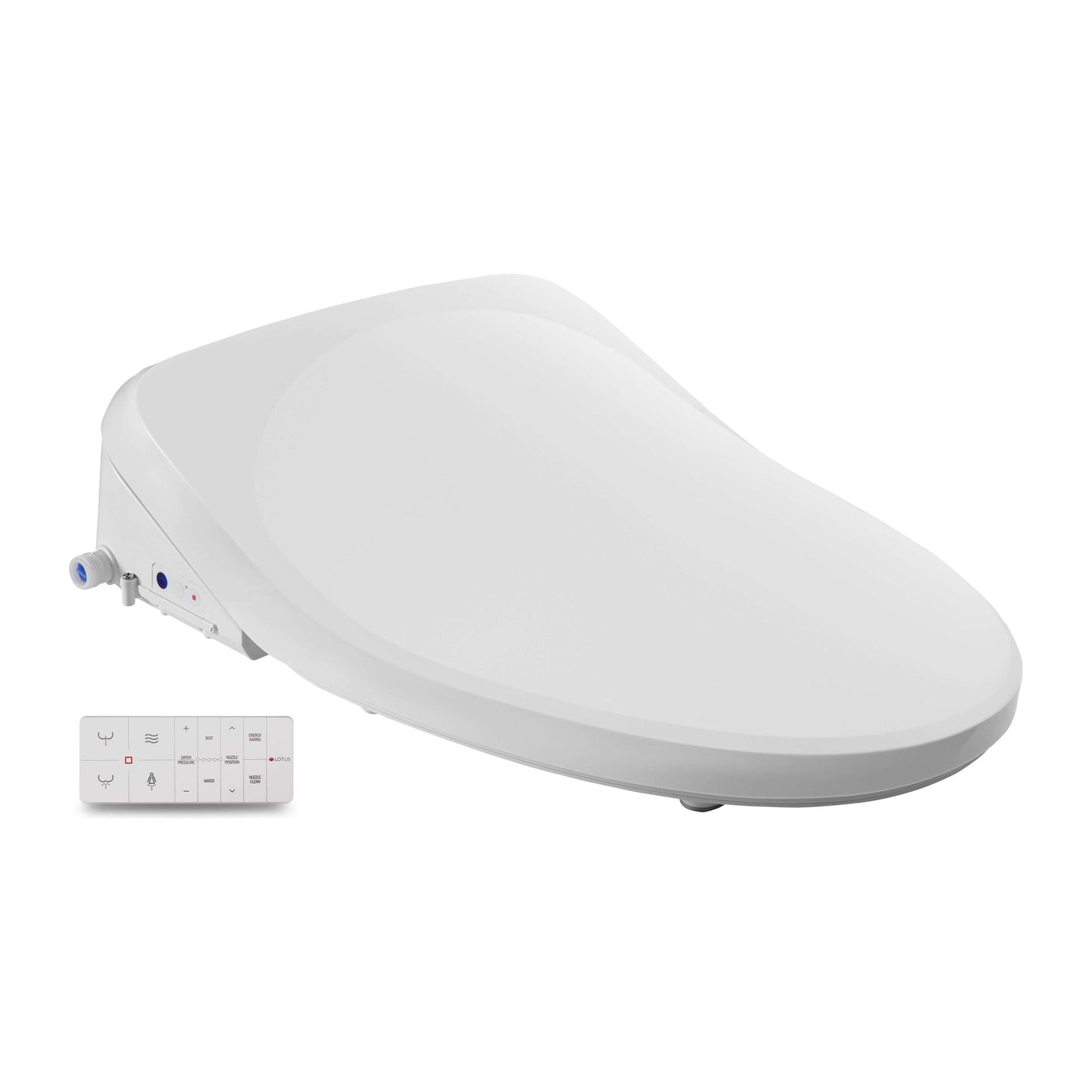 Lotus Bidet Seat ATS-850R - side angled view with remote control