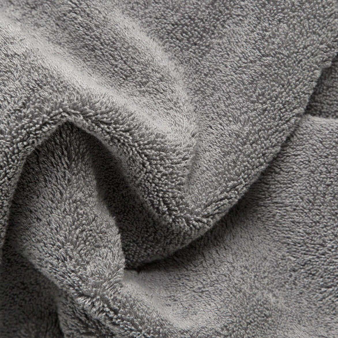 Nebia Hand Towel - top view close up of material in color grey