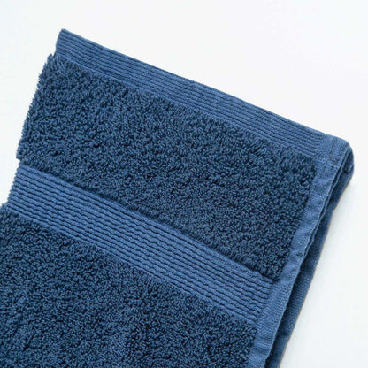 Nebia Hand Towel - top view in color navy