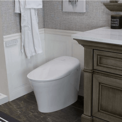 Rosemary TL-5401-A Elongated Smart Toilet Bidet - angled side view in a bathroom 