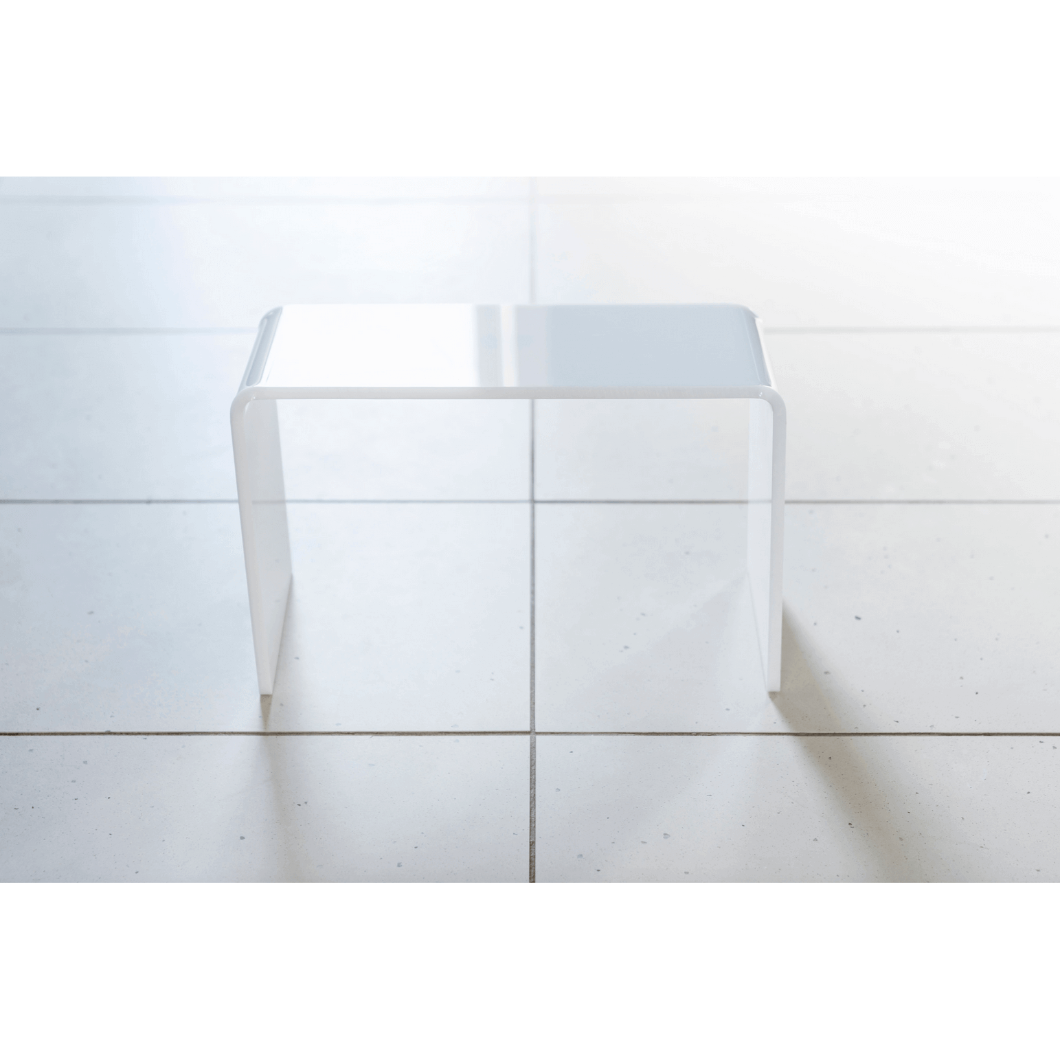 The PROPPR Acer - White Toilet Foot Stool - front view in a bathroom