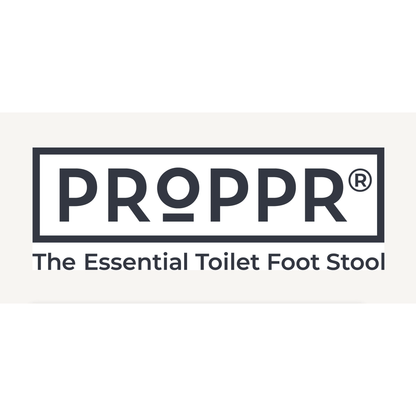 The PROPPR Acer - White Toilet Foot Stool - proppr logo