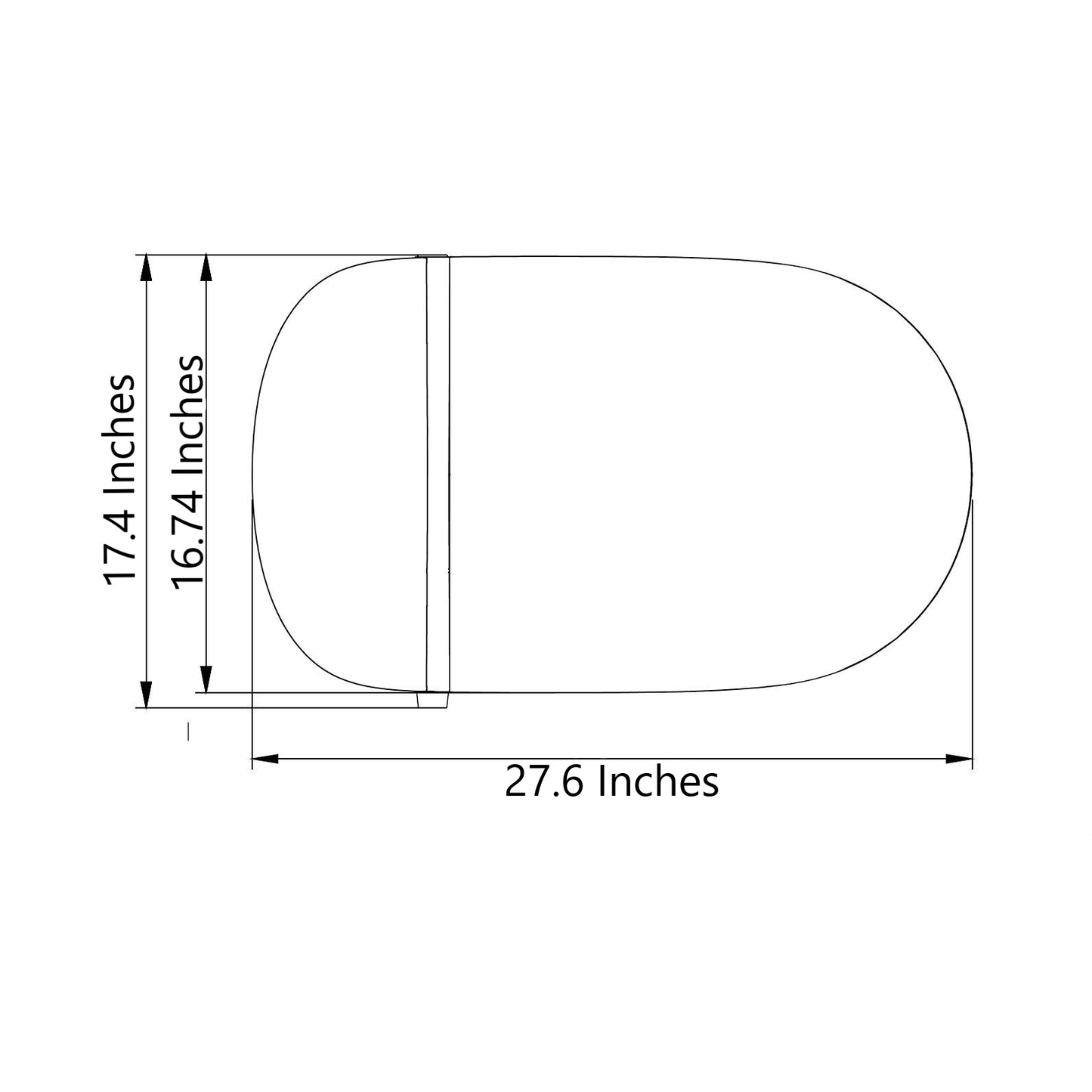 SLi3000 One-Piece Intelligent Toilet - top view diagram with dimensions listed