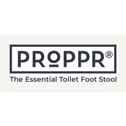 The PROPPR Timber - Whitewash Toilet Foot Stool - proppr logo