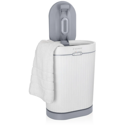 Oval Fluted Towel Warmer w/Diffuser - side angled view with lid open