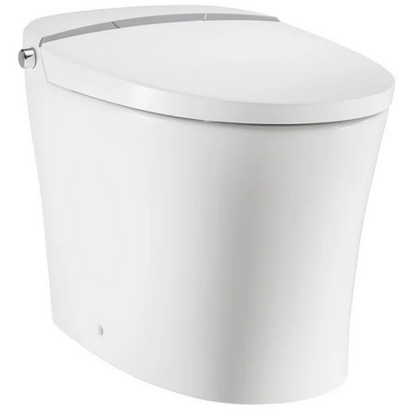 Avancer Smart Tankless Elongated Toilet and Bidet, Touchless Vortex Dual-Flush 1.1/1.6 gpf - side angled view