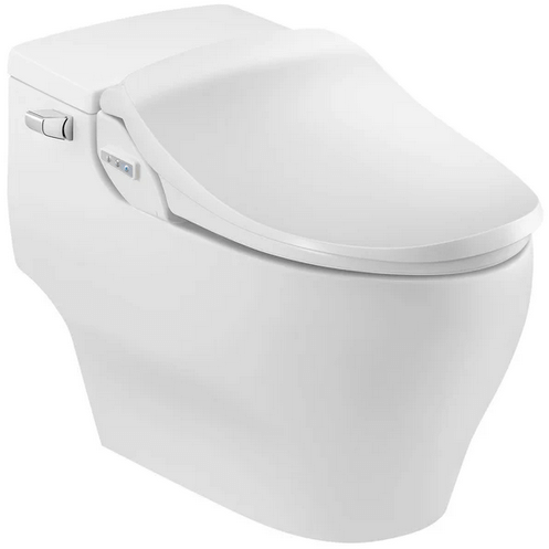 Slim Two Bidet Seat - side angled view attached to a toilet
