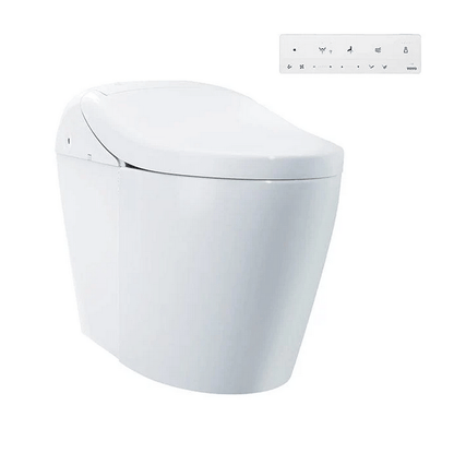 Washlet G5A Smart Bidet Toilet 1.2 and 1.0 GPF 0 - side angled view with remote control