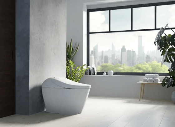 Washlet G5A Smart Bidet Toilet 1.2 and 1.0 GPF - side view in a modern bathroom