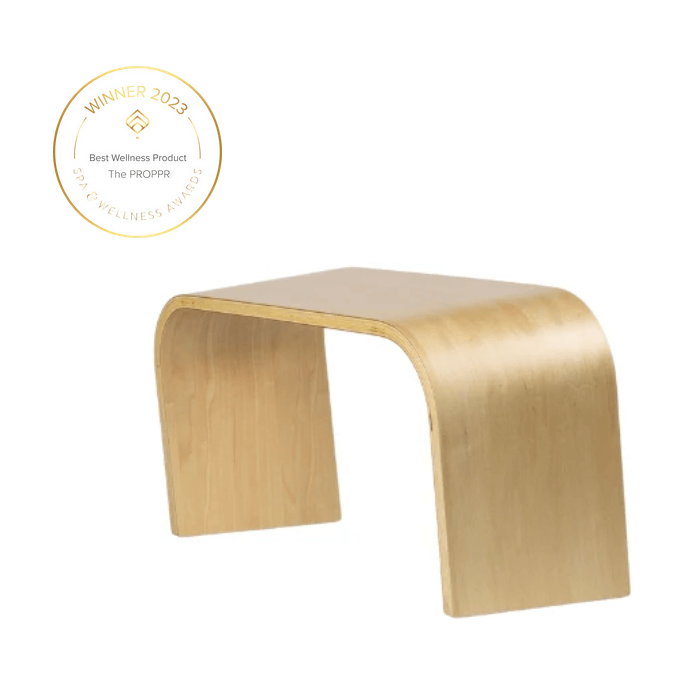 The Timber (Wooden) Maple Toilet Foot Stool - side angled view