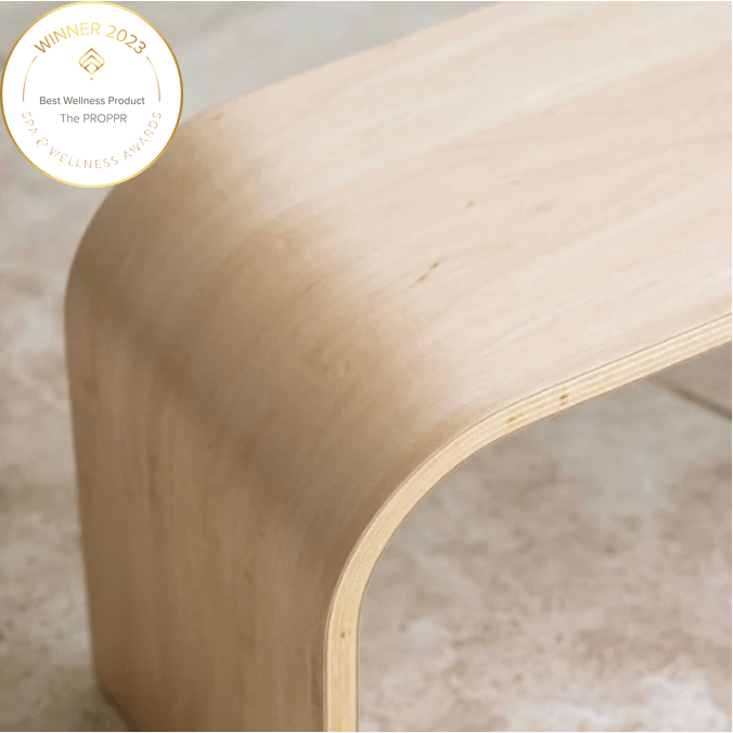 The Timber (Wooden) Maple Toilet Foot Stool - top side angled view