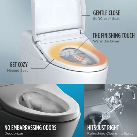 WASHLET G450 Integrated Smart Toilet - top angled view with features listed
